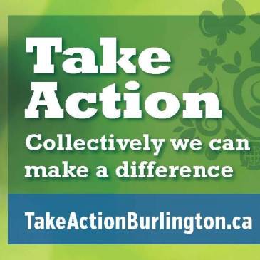 Take Action Burlington motto and weblink