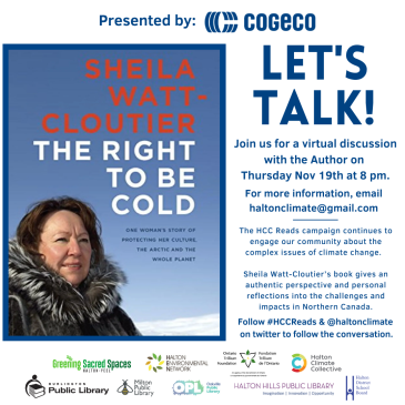 Promotional information for event with Sheila Watt-Cloutier