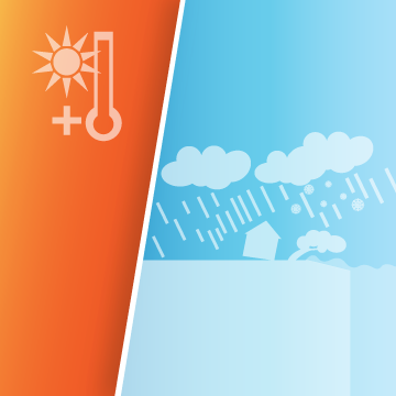 Image showing warmer, wetter and wilder icons