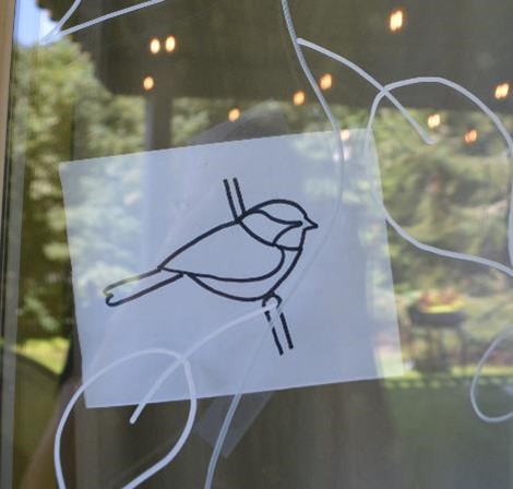 Image of the outline of a chickadee which will be copied on a window to avoid bird strikes.