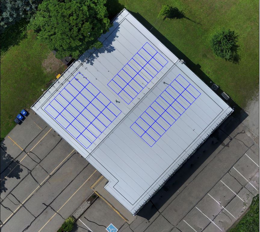 Proposed layout for solar panels at Fire Station 5 in Kilbride